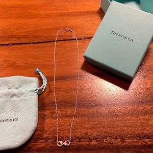 TIFFANY & CO. Platinum Diamond scroll pendant